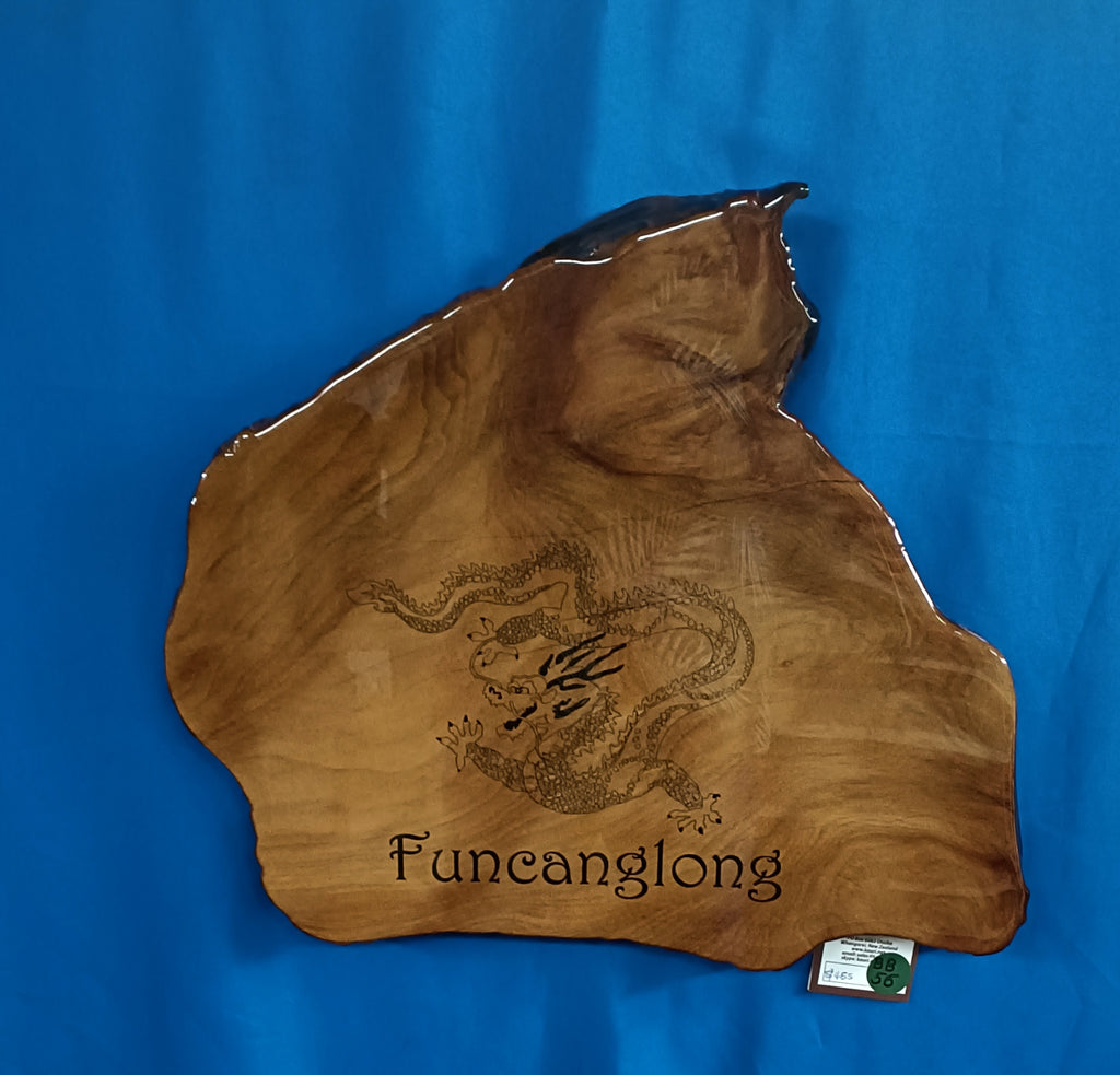 NZ Swamp Kauri Funcanglong Chinese Wall Hanging BB56