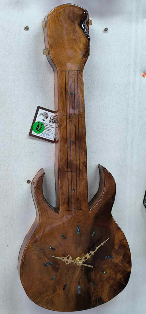 Unique NZ Swamp Kauri Guitar Clock - II83