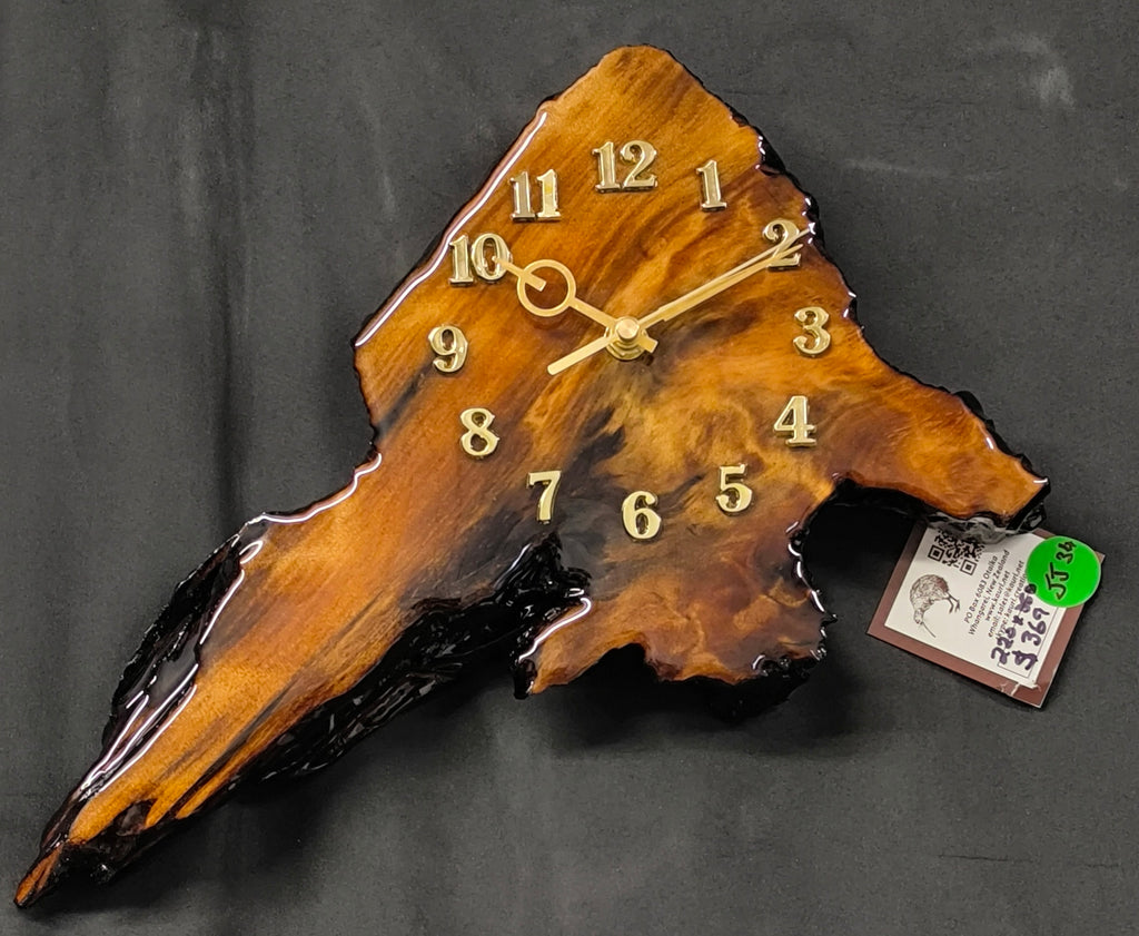 NZ Swamp Kauri Wall Clock - JJ34