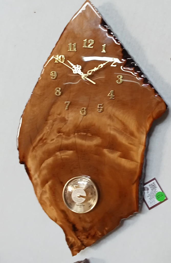 Big AncientKauri wall clock with Barometer jj56