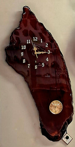 NZ Swamp Kauri Wall Clock with Barometer EE12