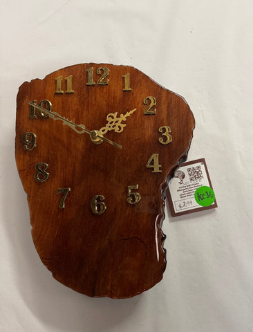 Wall clock in beautiful ancient swamp Kauri KC36