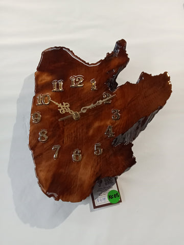 Wall clock made from ancient swamp kauri .. beautiful KC