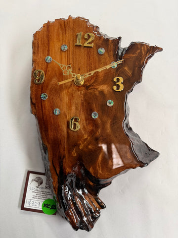 Wall clock in Ancient Swamp Kauri with Gum inclusion KC07